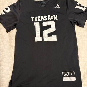 Texas A&M youth L Adidas Black and White Jersey
